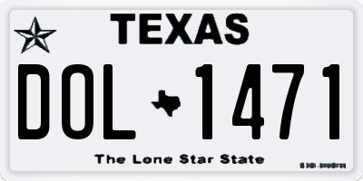 TX license plate DOL1471