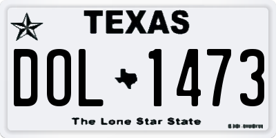 TX license plate DOL1473