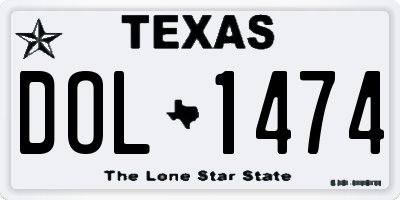 TX license plate DOL1474
