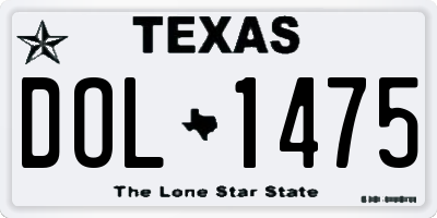TX license plate DOL1475