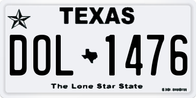 TX license plate DOL1476