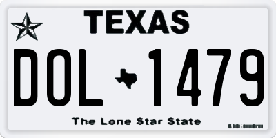 TX license plate DOL1479