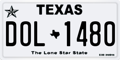 TX license plate DOL1480