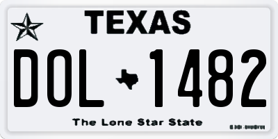 TX license plate DOL1482