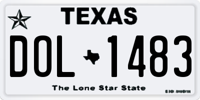 TX license plate DOL1483