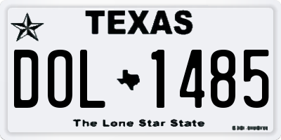 TX license plate DOL1485