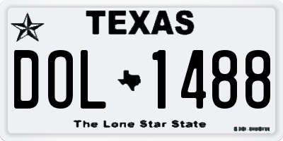 TX license plate DOL1488