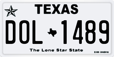 TX license plate DOL1489