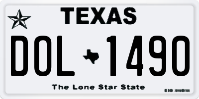 TX license plate DOL1490