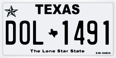 TX license plate DOL1491