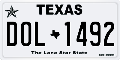 TX license plate DOL1492
