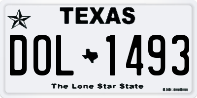 TX license plate DOL1493