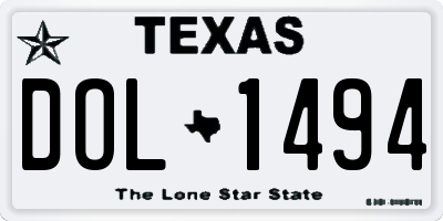 TX license plate DOL1494