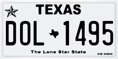 TX license plate DOL1495