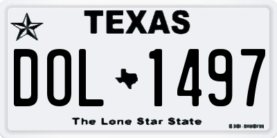TX license plate DOL1497