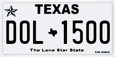 TX license plate DOL1500