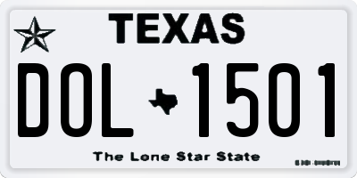 TX license plate DOL1501