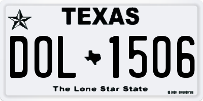 TX license plate DOL1506