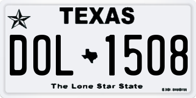 TX license plate DOL1508