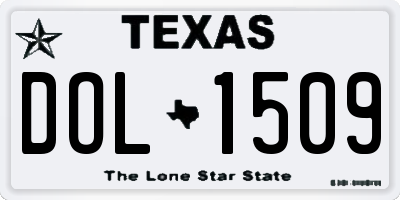 TX license plate DOL1509