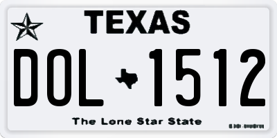 TX license plate DOL1512