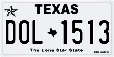 TX license plate DOL1513