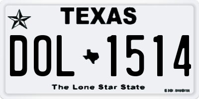 TX license plate DOL1514