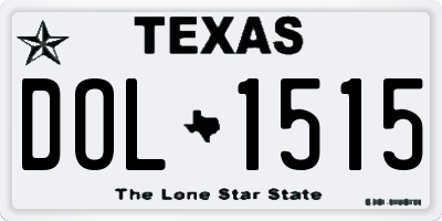 TX license plate DOL1515
