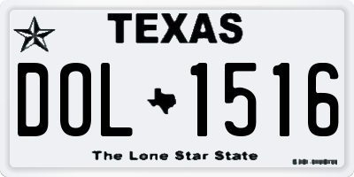 TX license plate DOL1516