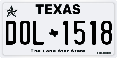 TX license plate DOL1518