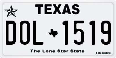 TX license plate DOL1519