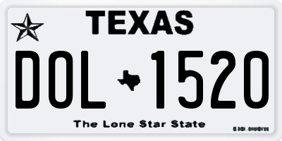 TX license plate DOL1520