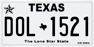 TX license plate DOL1521