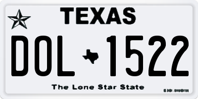 TX license plate DOL1522