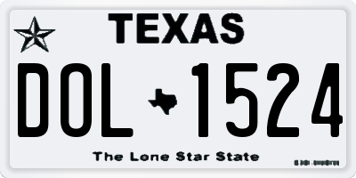 TX license plate DOL1524