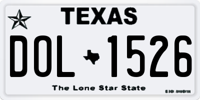 TX license plate DOL1526