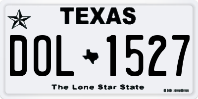 TX license plate DOL1527