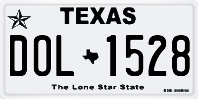 TX license plate DOL1528