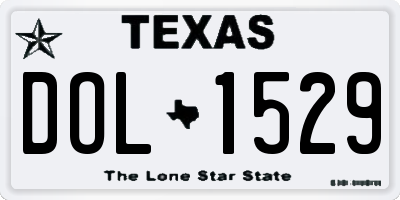 TX license plate DOL1529