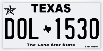 TX license plate DOL1530