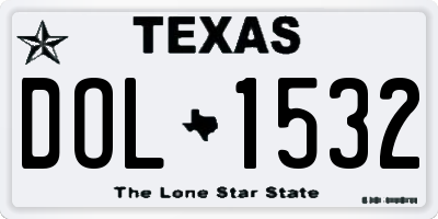 TX license plate DOL1532