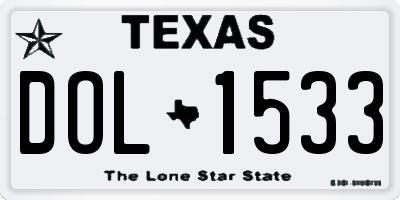 TX license plate DOL1533