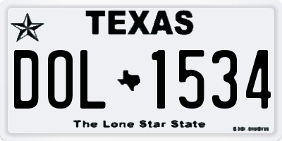 TX license plate DOL1534