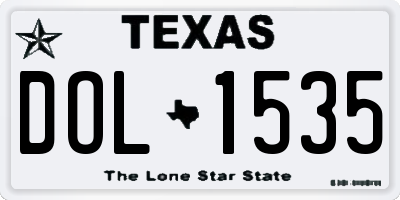 TX license plate DOL1535
