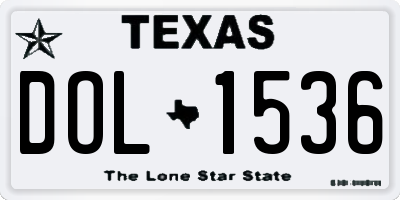 TX license plate DOL1536