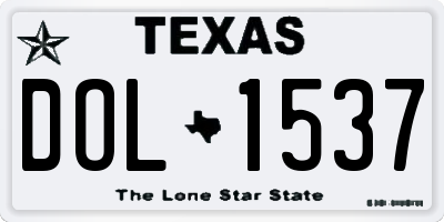 TX license plate DOL1537
