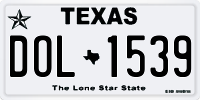 TX license plate DOL1539