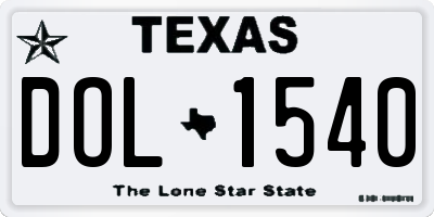 TX license plate DOL1540