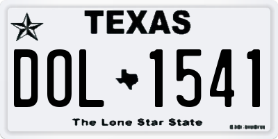 TX license plate DOL1541