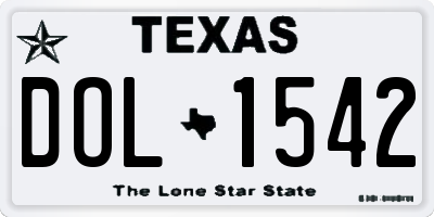 TX license plate DOL1542